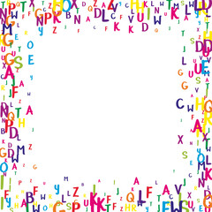 Obraz premium Falling letters of English language. Colorful