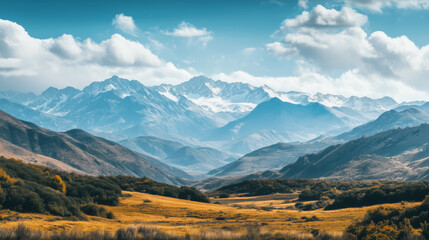 Scenic Mountain Landscape with Meadows