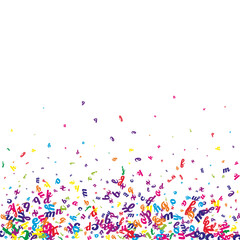 Falling letters of English language. Colorful