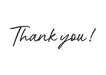 Fototapeta premium Thank You Text Vector. Thank you text font calligraphy isolated on white background.
