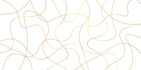 Obraz premium Random pattern colorful line stroke on a transparent background. Chaotic random lines abstract geometric pattern vector background. Decorative golden pattern with tangled curved lines.