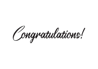 Congratulations message vector. Congratulations calligraphy stylish Text vector with white background isolated.