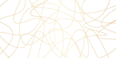 Random pattern colorful line stroke on a transparent background. Chaotic random lines abstract geometric pattern vector background. Decorative golden pattern with tangled curved lines.
