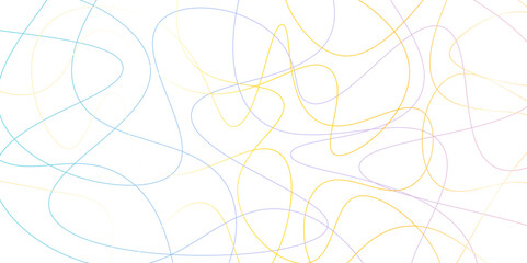 Random pattern colorful line stroke on a transparent background. Chaotic random lines abstract geometric pattern vector background. Decorative golden pattern with tangled curved lines.