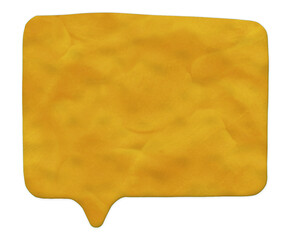 Speech bubble plasticine in a sunny yellow with a textured, hand-molded appearance perfect for adding a playful and cheerful element to your designs