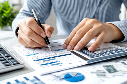 A person typing cash conversion metrics into financial software, tracking improvements in inventory and receivables