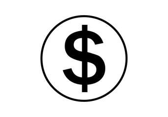 Icono negro de moneda de dólar americano