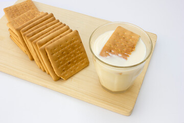 Southern Breakfast: Buttery biscuits and creamy milk for a cozy start.