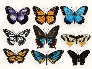collage of butterflies
set of butterflies
seamless pattern with butterflies
set of butterflies isolated
