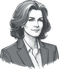 A young girl's vector art illustration