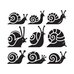 Snail icon silhouette on white background
