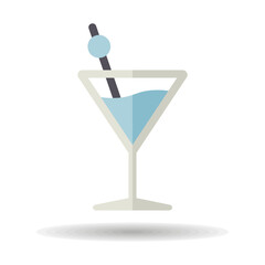 Cocktail drink glass isolated icon vector