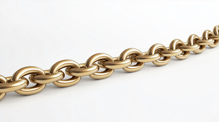 Obraz premium Golden chain lying on white background representing wealth and luxury