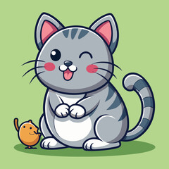 Download Cute Cat Licking Mouse Cartoon Vector Icon Illustration Eps File For Design.