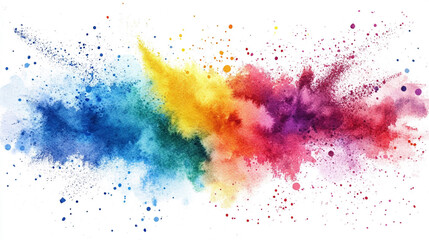 Fototapeta premium Gradient vibrant colored watercolor painted grunge brushed background, Abstract Watercolor Splashes Wallpaper, 