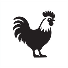 Chicken icon silhouette on white background
