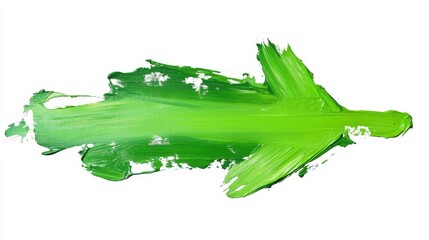 A green paintbrush stroke that looks like a green arrow