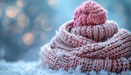 Cozy Winter Fabric Close-Up of Detailed Stitching and Soft Texture