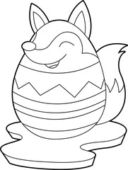 Fox Easter Easter egg Animal Vector Graphic Art Illustration