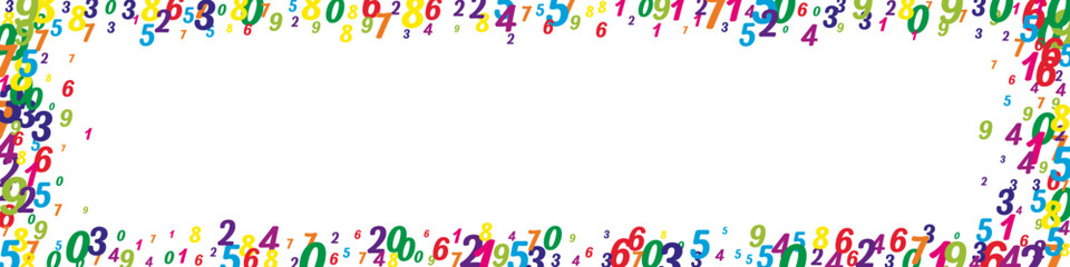 Scattered numbers. Colorful childish digits