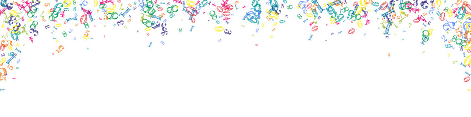Scattered numbers. Colorful childish digits