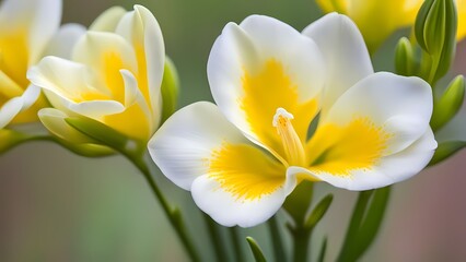 Fototapeta premium white and yellow crocuses