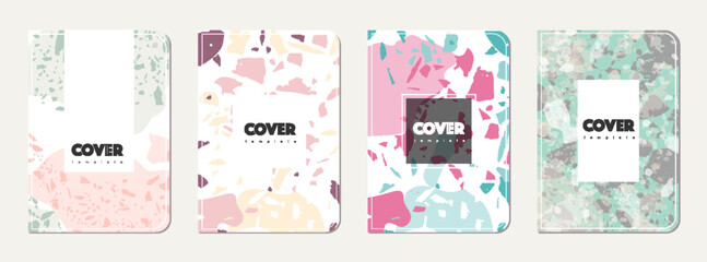 School diary cover design. Terrazzo abstract