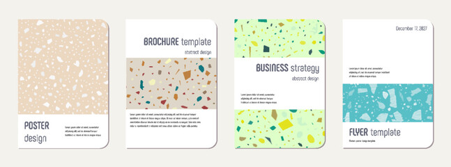 School diary cover design. Terrazzo abstract