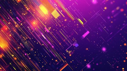 Eye-Catching Cyber Monday Banner with Purple Background and Yellow Accents
