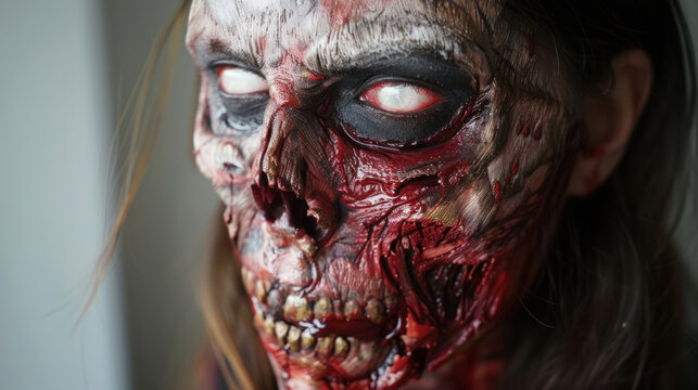 Halloween makeup that shifts and changes throughout the night, creating a living, breathing face of horror