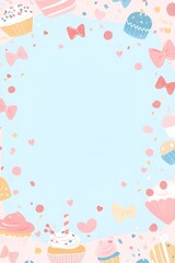 Diary frame with pastel tones and minimalist patterns.