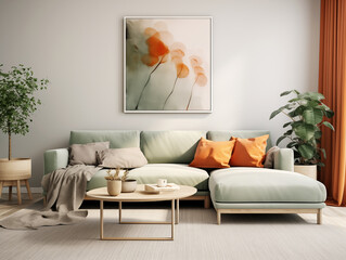Wabi sabi and japandi japanese style rustic interior in in white and neutral with wood, pottery and texture elements
