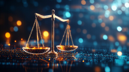 Visual of a digital balance scale weighing taxes against public services, Digital Balance Scale Weighing Taxes vs. Public Services, Illustrating Economic Policy Trade-offs and Legal Fairness