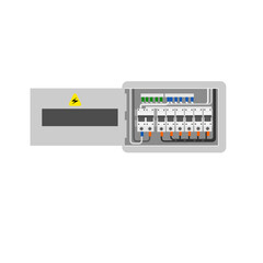 The electrical consumer box illustration on isolated background.