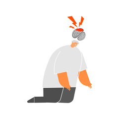 Cerebrovascular accident in Elderly people cartoon character.