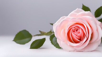 Fototapeta premium pink rose on white