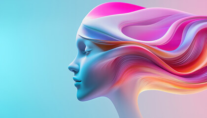 Obraz premium A surreal figure made entirely of shifting colors and abstract shapes, representing the fluidity of creativity