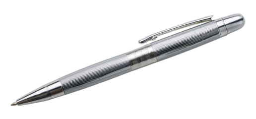 Silver pen isolated Isolated on Transparent Background.