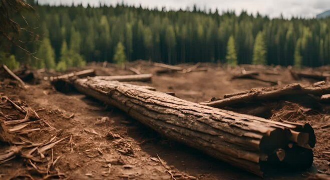 Completely deforested forest.