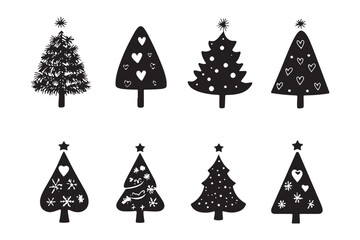 Christmas Tree Vector Silhouettes Collection
