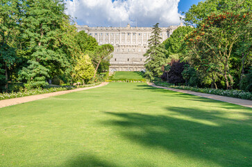 Campo del Moro Gardens and the Royal Palace in Madrid, Spain