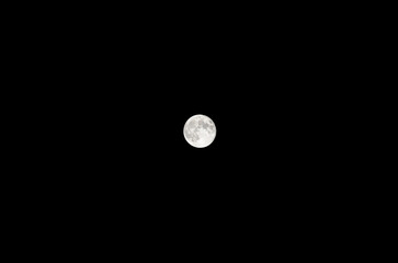 Full moon on dark sky background