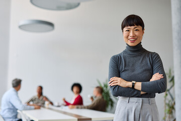 business meeting businesswoman woman young office portrait colleague group teamwork seminar...