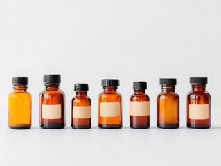 A collection of antique medicine bottles with handwritten labels, early remnants of healthcare