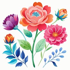 Beautiful Watercolor Flower Vectors for Creative Projects