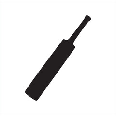 Cricket bat icon silhouette on white background
