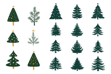 Christmas Tree Vector Silhouettes Collection
