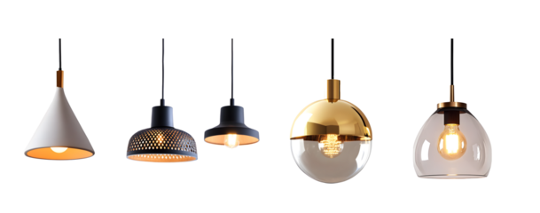 set of modern hanging pendant lights