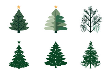 Christmas Tree Vector Silhouettes Collection
