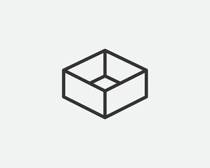 Delivery packaging vector icon. Cargo cardboard box icons. Carton package sign from line geometric shapes.